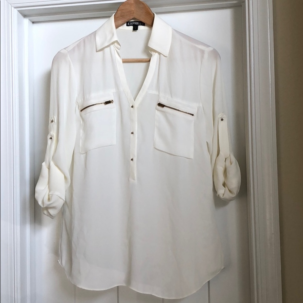 Express white zipper pocket portofino